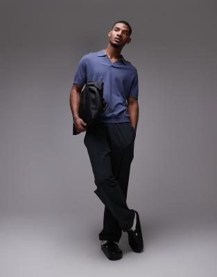 ARKET LINEN LOOK KNIT SHORT SLEEVE POLO SHIRT 
