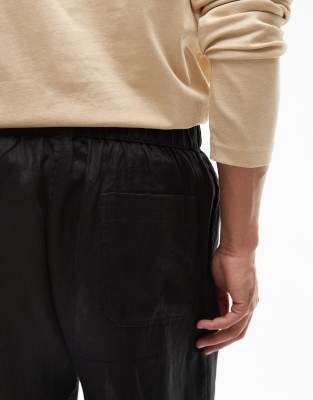 ARKET LINEN MIX DRAWSTRING RELAXED PANTS 