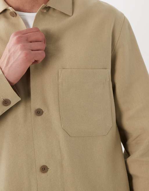 ARKET linen mix shirt in dark beige, 5 of 5