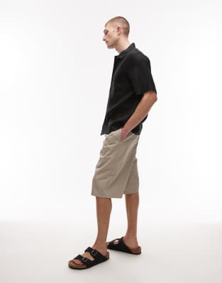 ARKET LINEN SHORT SLEEVE SHIRT WITH FRONT POCKET 