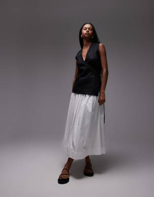 Arket Linen Sleeveless Shirt With Tie Wrap Front
