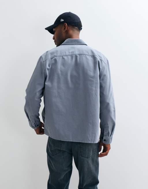 ARKET ljusblå overshirt i bomull med ficka framtill, 5 av 5