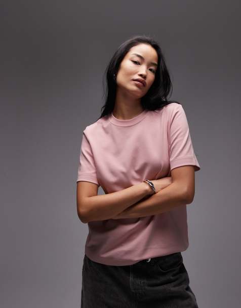 ARKET – Ljusrosa, kraftig t-shirt med boxig passform i jersey - view 1