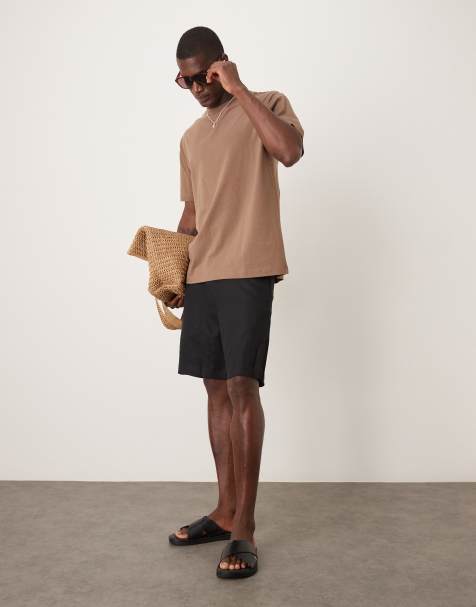ARKET pure linen shorts in black
