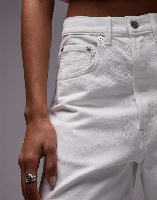 ARKET – Locker geschnittene Shorts aus Denim-Twill in Weiß mit mittelhohem Bund und fünf Taschen, 4 von 5