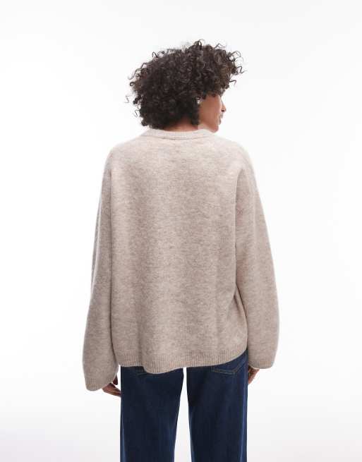 ARKET – Lockeres Sweatshirt in Beige aus superweichem Alpaka-Wollmix, 3 von 4