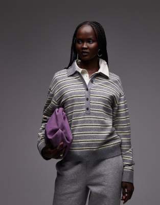 Arket Long Sleeve Polo Shirt In Multi