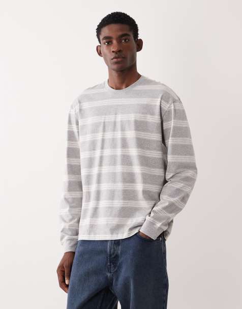 ARKET long sleeve striped t-shirt in gray - view 1