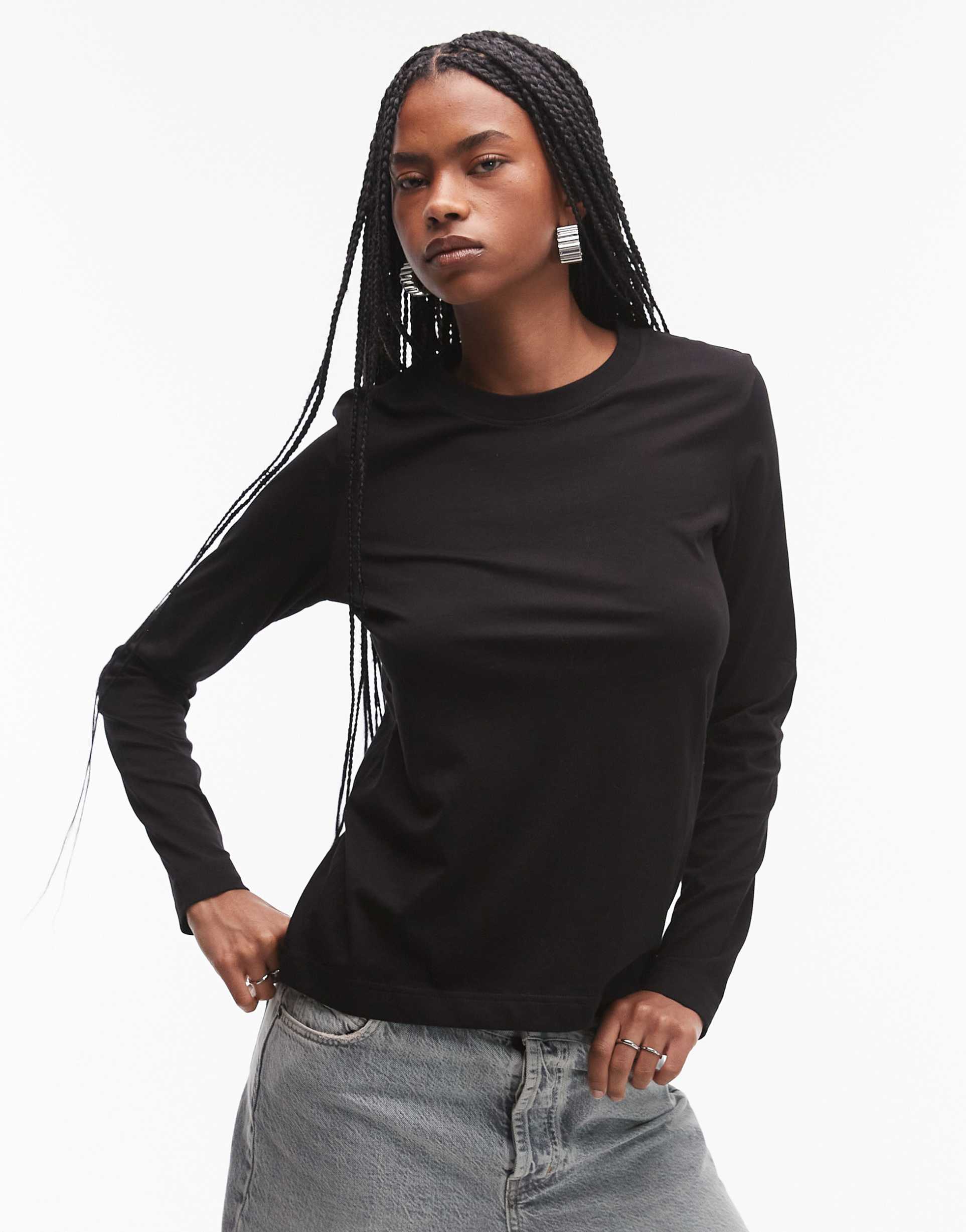 arket long sleeve t-shirt in black