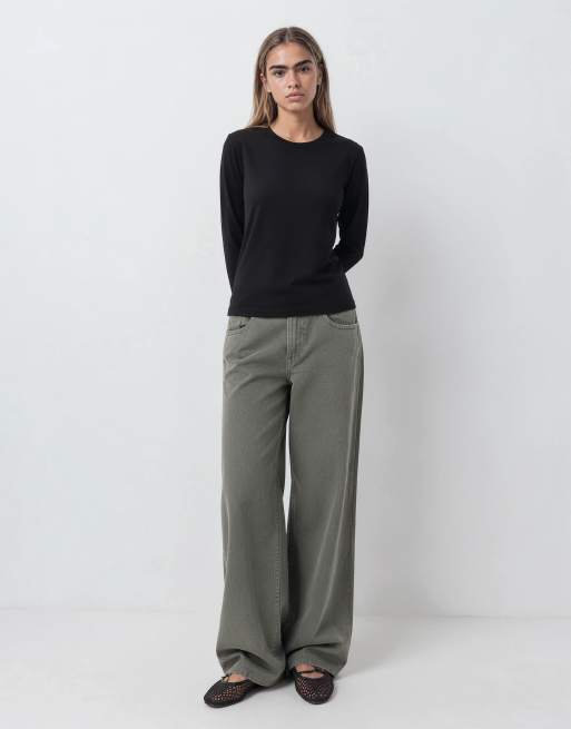 ARKET long sleeve t-shirt in black, 6 of 7