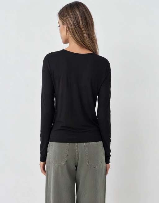 ARKET long sleeve t-shirt in black, 7 of 7