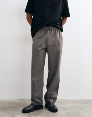Arket Loose Fit Pull On Pants In Gray