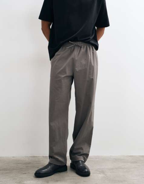 ARKET loose fit pull on pants in mid gray - view 1