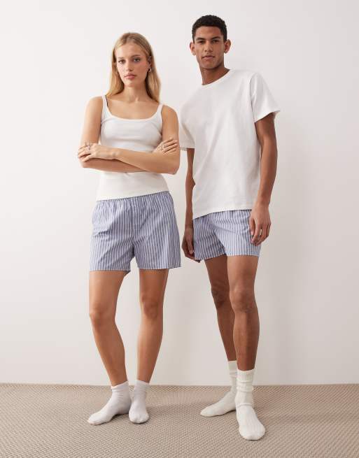 ARKET - Lot de 2 shorts unisexes en coton pur à carreaux - Bleu et blanc, 2 de 4