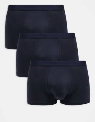 ARKET - Lot de 3 boxers en coton mélangé de qualité supérieure - Bleu foncé-Bleu marine