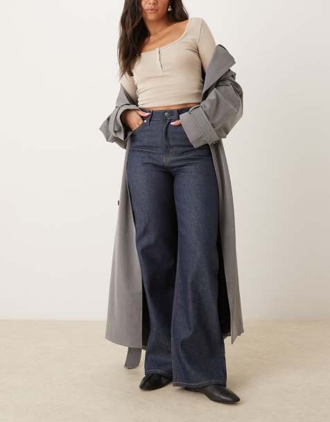 ARKET Lupine high rise wide leg jeans in darkwash indigo blue rinse