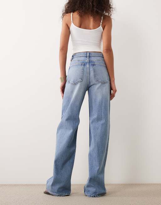 ARKET Lupine five pocket high rise wide leg jeans in light blue wash , 2 of 5