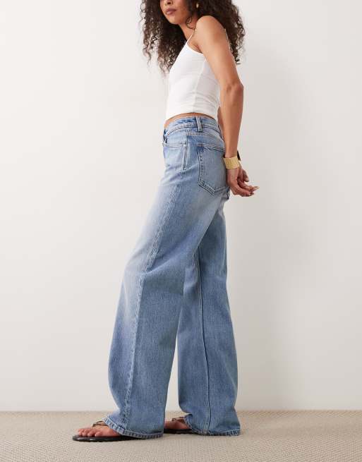 ARKET Lupine five pocket high rise wide leg jeans in light blue wash , 3 of 5