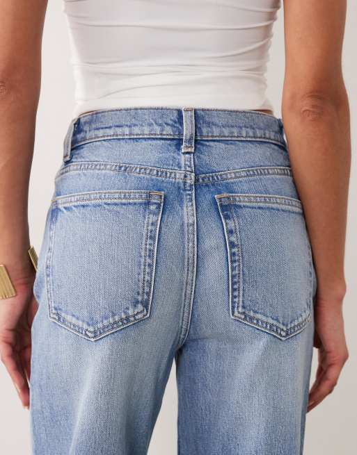 ARKET Lupine five pocket high rise wide leg jeans in light blue wash , 4 of 5