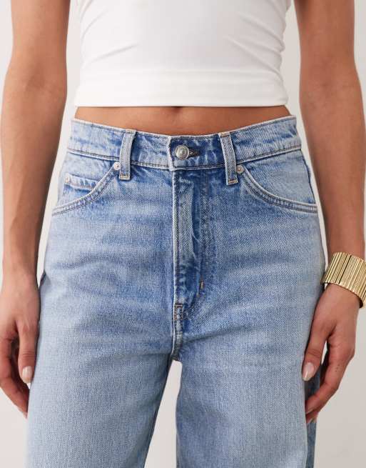 ARKET Lupine five pocket high rise wide leg jeans in light blue wash , 5 of 5