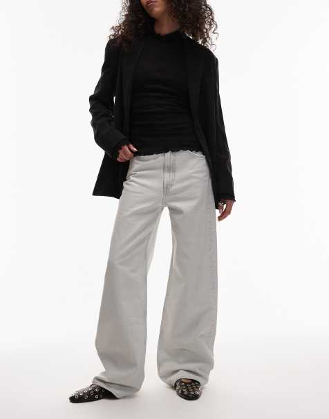 ARKET Lupine high rise wide leg jeans in bleached off white - view 1