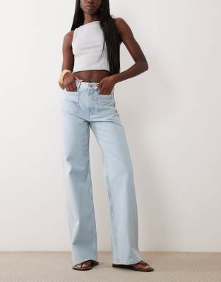 Lupine high rise wide leg jeans in light blue wash