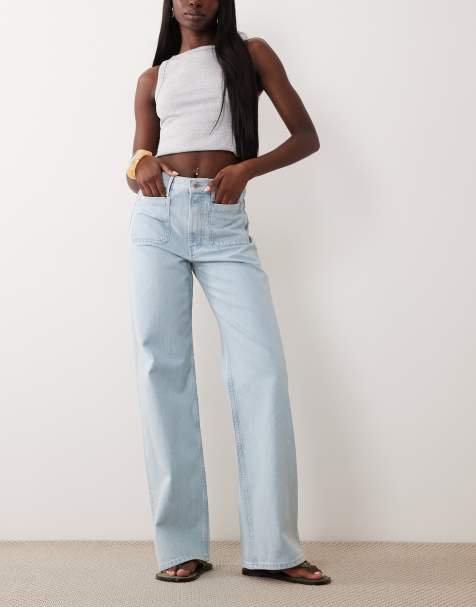 ARKET Lupine high rise wide leg jeans in light blue wash