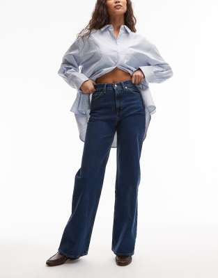 Arket Lupine High Rise Wide Leg Jeans In Blue