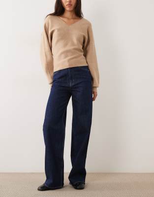 Arket Lupine High Rise Wide Leg Jeans In Navy