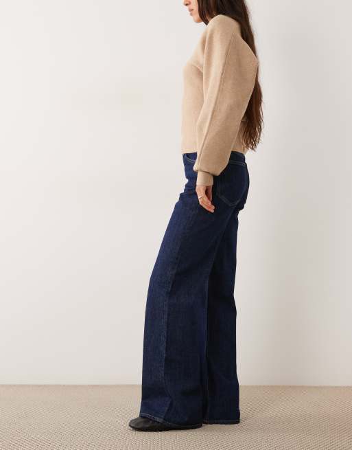 ARKET Lupine high rise wide leg jeans in mid washed blue - BLACK, 3 of 5