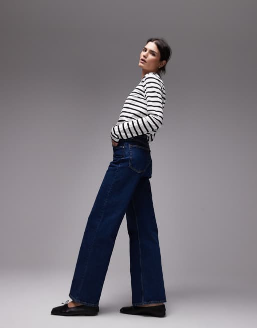 ARKET Lupine high rise wide leg jeans in mid washed blue, 3 of 5