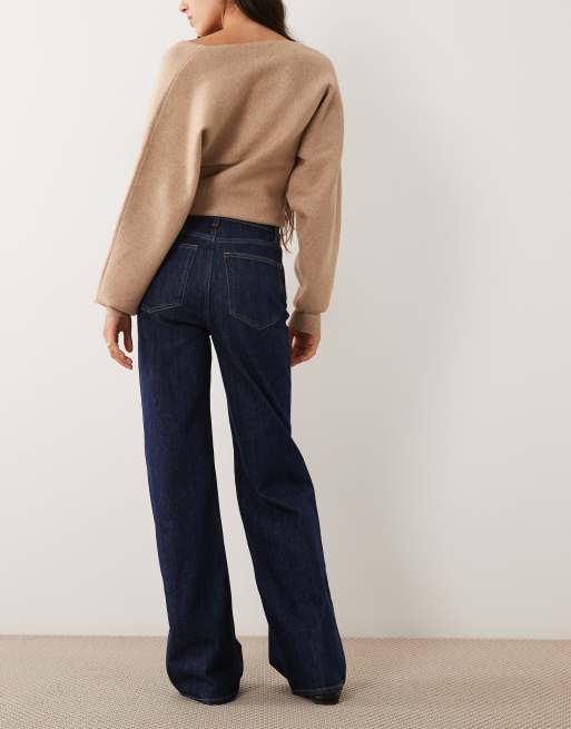 ARKET Lupine højtaljede jeans med brede ben i mellemvasket blå - BLACK, 2 af 5
