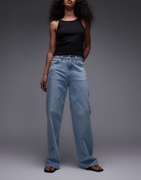 ARKET Lupine high rise wide leg jeans in light wash blue