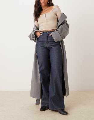 ARKET - Lupine - Jean ample à taille haute - Bleu indigo brut délavé | ASOS