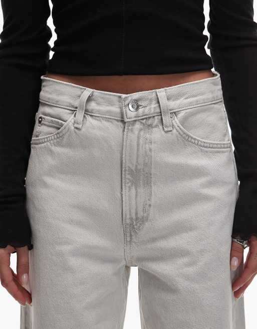 ARKET – Lupine – Jeans in gebleichtem Wollweiß mit hohem Bund und weitem Bein, 5 von 5