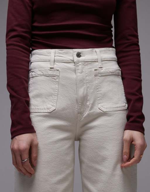 ARKET - Lupine - Jeans met hoge taille en wijde pijpen in winter wit, 4 van 5