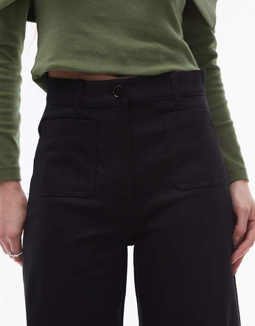 ARKET - Lupine - Sorte jeans med vide ben og høj talje i bomuld med stretch, 5 af 5
