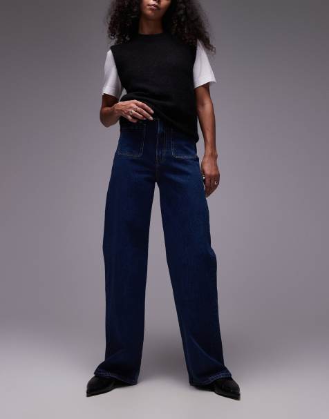 ARKET – Lupine – Weit geschnittene Jeans in dunkelblauer Waschung mit hohem Bund - view 1