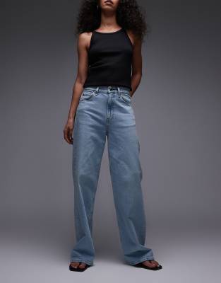 ARKET - Lupine - Weit geschnittene Jeans in hellblauer Waschung mit hohem Bund