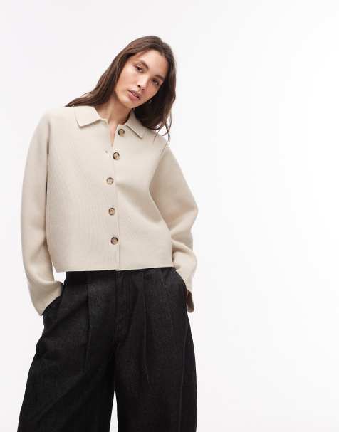 ARKET - Lys beige kort jakke i ren bomuld - view 1