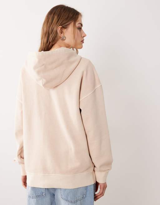 ARKET - Lys beige kraftig hættetrøje med gennemgående lynlås, 4 af 4