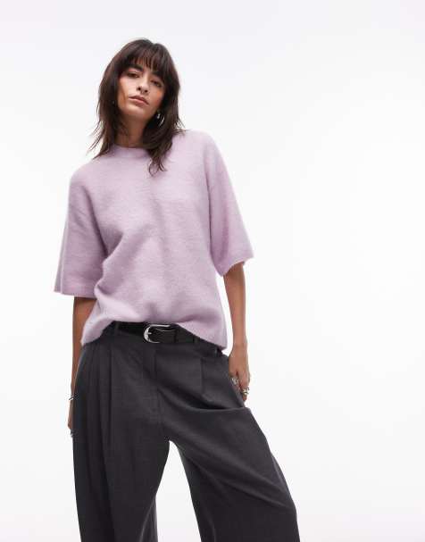 ARKET - Lyserød sweater med korte ærmer i alpaka- og uldblanding - view 1