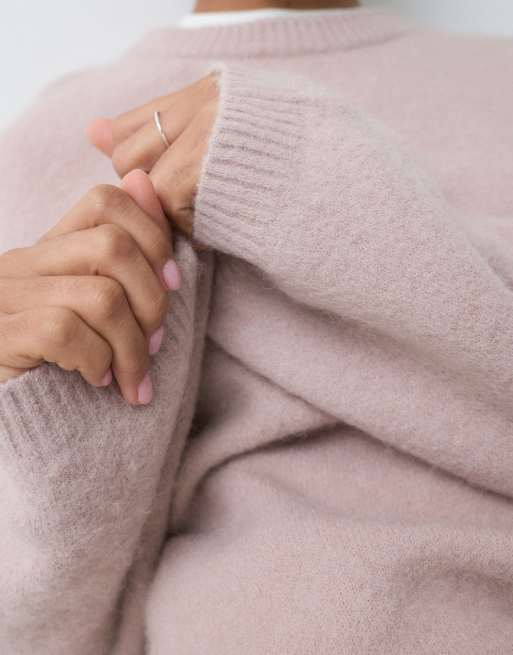 ARKET maglione comodo in alpaca e lana, super morbido, rosa, 4 di 5