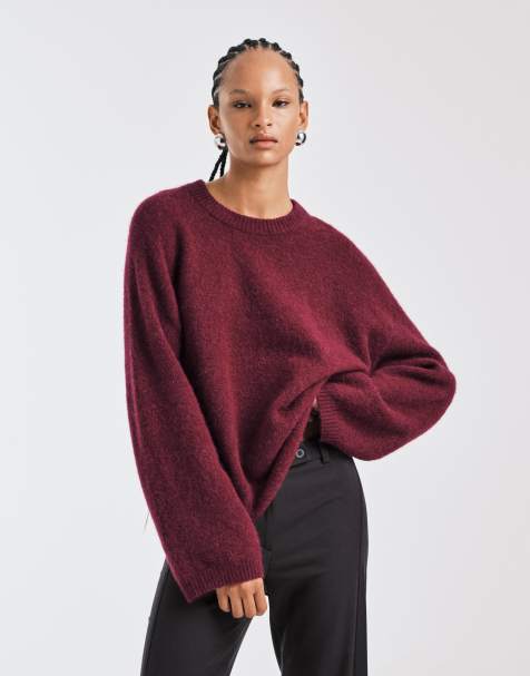 ARKET - Maglione comodo morbidissimo in lana e alpaca bordeaux - view 1