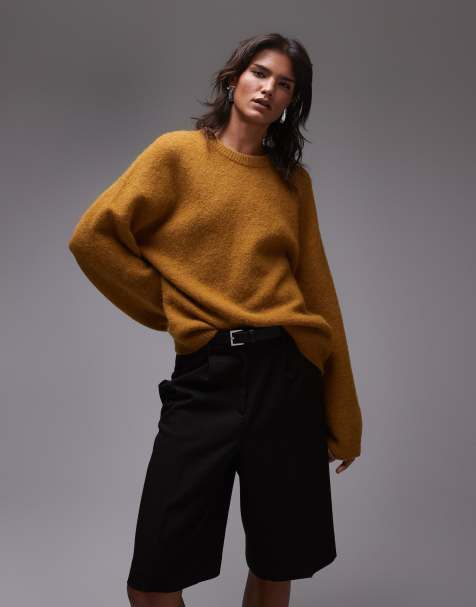 ARKET - Maglione comodo morbidissimo marrone ocra in misto lana di alpaca - view 1