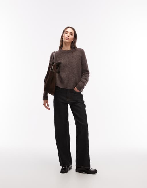 ARKET - Maglione girocollo in misto lana di alpaca marrone cioccolato, 2 di 4