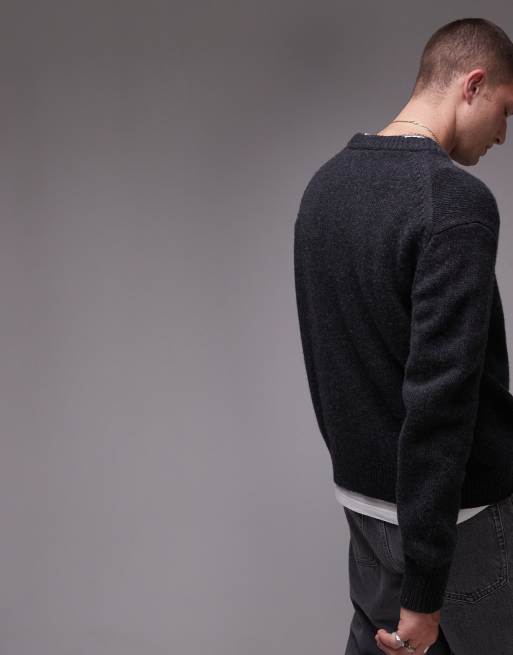 Arket - Maglione oversize in misto lana nero slavato, 4 di 4