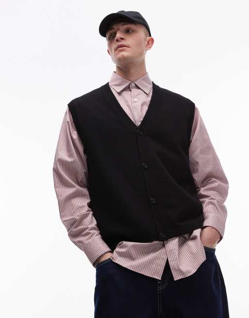 ARKET - Maglione senza maniche nero con bottoni