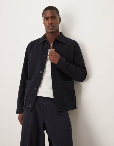 ARKET – Marinblå overshirt i ren bomull - view 1