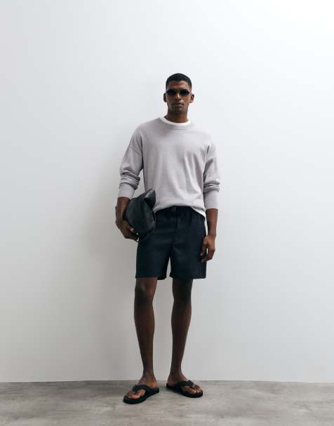 ARKET – Marinblå shorts i linne och dra på-modell - view 1